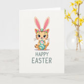 Carte Cute Spring Feline Celebration Card (Fleur jaune)