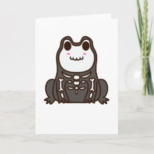Carte Cute squelette Halloween grenouille