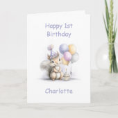 Carte Cute Squirrel 1st Birthday (Devant)