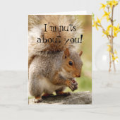 Carte Cute Squirrel "Nuds About You" (Fleur jaune)