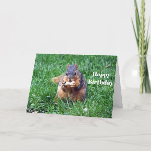 Carte Cute Squirrel Peanut Photo Anniversaire