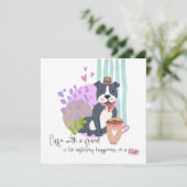 Carte Cute Staffy Chien Drôle Citation De Café Toute Occ (Debout devant)