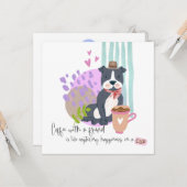 Carte Cute Staffy Chien Drôle Citation De Café Toute Occ (Devant/Arrière en situation)