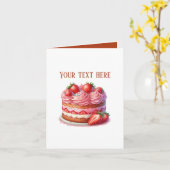 Carte Cute strawberry cake Bakery vendors customizable (Fleur jaune)