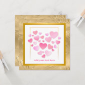 Carte Cute Style Pink Hearts Romantic Valentine's Day (Devant/Arrière en situation)