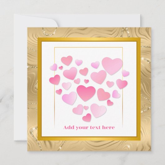 Carte Cute Style Pink Hearts Romantic Valentine's Day (Devant)