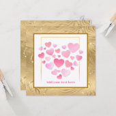 Carte Cute Style Pink Hearts Romantic Valentine's Day (Devant/Arrière en situation)