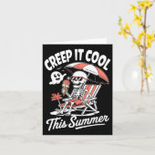 Carte Cute Summerween Ghost Funny Beach Halloween (Fleur jaune)