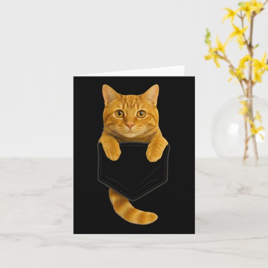 Carte Cute Tabby Cat Cket Drôle Chat Maman Chat Papa Cha (Fleur jaune)
