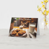 Carte Cute Tabby Cat Reaching pour les cookies Noël (Fleur jaune)