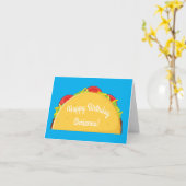 Carte Cute Taco Enfants 1er anniversaire fête Nourriture (Fleur jaune)