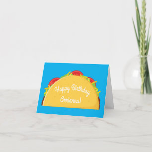 Carte Cute Taco Enfants 1er anniversaire fête Nourriture
