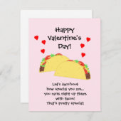 Carte Cute Taco Flat Valentine's Card (Devant / Derrière)