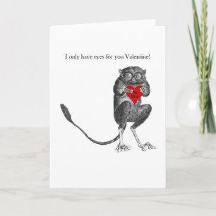 Carte Cute Tarsier Bush Baby Valentine