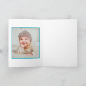 Carte Cute Teddy Bear Photo Boy 1er anniversaire (Intérieur)