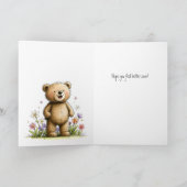 Carte Cute Teddy Bear Red Galoshes Get Well Soon (Intérieur)