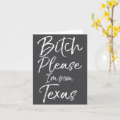 Carte Cute Texan Gift Funny Quote Please I'm From Texas (Fleur jaune)