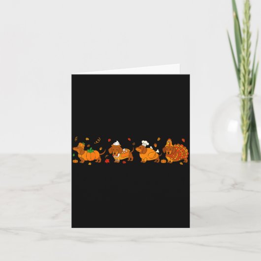 Carte Cute Thanksgiving Dachshund Dogs Fall Gobble Prepp (Devant)