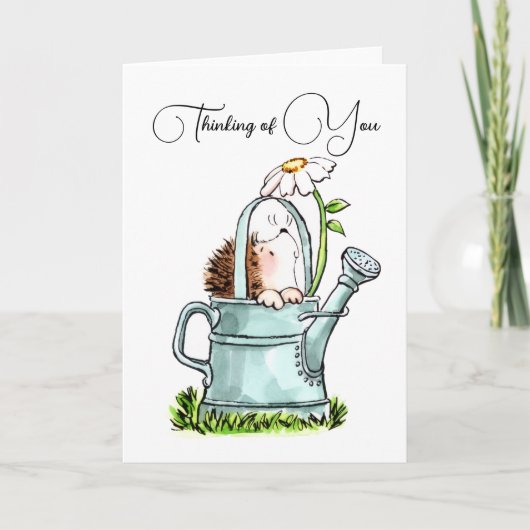 Carte Cute Thinking of You Notecard with Hedgehog (Devant)