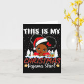 Carte Cute This Is My Christmas Pajama Black African Ame (Fleur jaune)