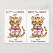 Carte Cute Tiger Cub Kid's Valentine (Devant)
