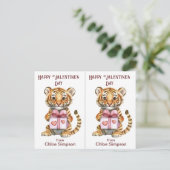 Carte Cute Tiger Cub Kid's Valentine (Debout devant)