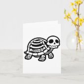Carte Cute Tortue Halloween Squelette Tortue Fossiles Ar (Fleur jaune)