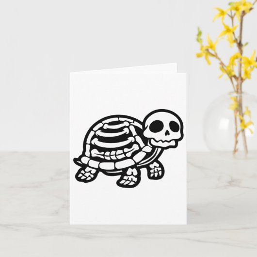 Carte Cute Tortue Halloween Squelette Tortue Fossiles Ar (Fleur jaune)