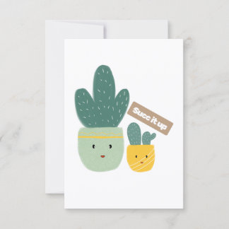 Carte Cute Tropical Succulent Houseplant Smile