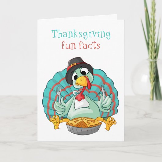 Carte Cute Turquie & Thanksgiving Fun Faits (Devant)