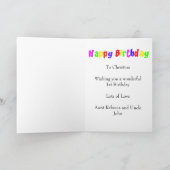 Carte Cute Unicorn 1er anniversaire (Intérieur)