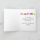 Carte Cute Unicorn 5e anniversaire (Intérieur)