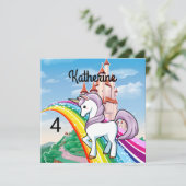 Carte Cute UNICORN Anniversaire Personnaliser le nom de (Debout devant)