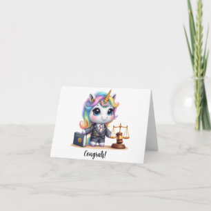 Carte Cute Unicorn Avocat Faculté de Droit