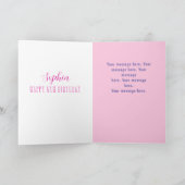 Carte Cute Unicorn, Coeurs Roses, Nom N'Importe Quel Âge (Intérieur)