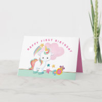 Cute Unicorn Joyeux Premier Anniversaire