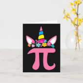 Carte Cute Unicorn Pi Math Pun Pi Day Math Science Cute (Fleur jaune)