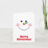 Carte Cute Unicorn Rainbow Horn Nez Snowman (Devant)