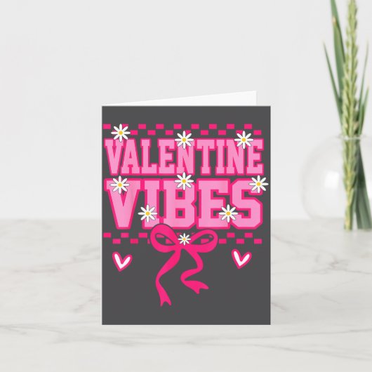Carte Cute Valentine Vibes Smile Face Valentines Day Gir (Devant)