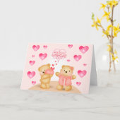 Carte Cute Valentine's Day Nounours avec Coeur Postc (Fleur jaune)
