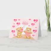 Carte Cute Valentine's Day Nounours avec Coeur Postc (Devant)