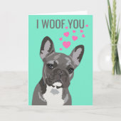 Carte Cute Valentines de la part du chien | Bouledogue f (Devant)