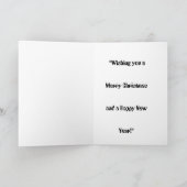 Carte Cute Watercolor Christmas Cat Personalized Greetin (Intérieur)