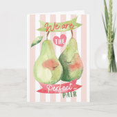 Carte Cute Watercolour Pair Pear Valentine Anniversary (Devant)