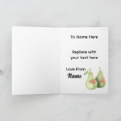 Carte Cute Watercolour Pair Pear Valentine Anniversary (Intérieur)
