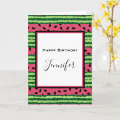Carte Cute Watermelon Motif rose et vert Anniversaire (Fleur jaune)