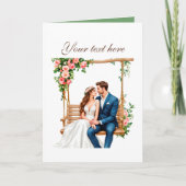 Carte Cute Wedding couple customizable (Devant)