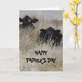 Carte Cute Western Happy Fête des pères Calves de vache (Fleur jaune)