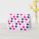 Carte Cute Whales, Pattern of Whales, Sea Animals (Fleur jaune)