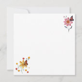 Carte Cute Whimsical  Cat, Flowers and Butterflies (Dos)